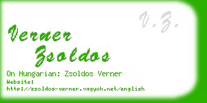 verner zsoldos business card